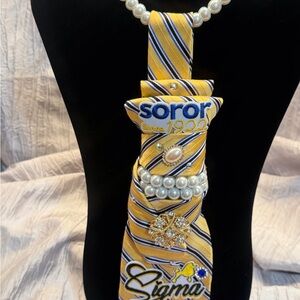 Yellow Striped Sigma Tie